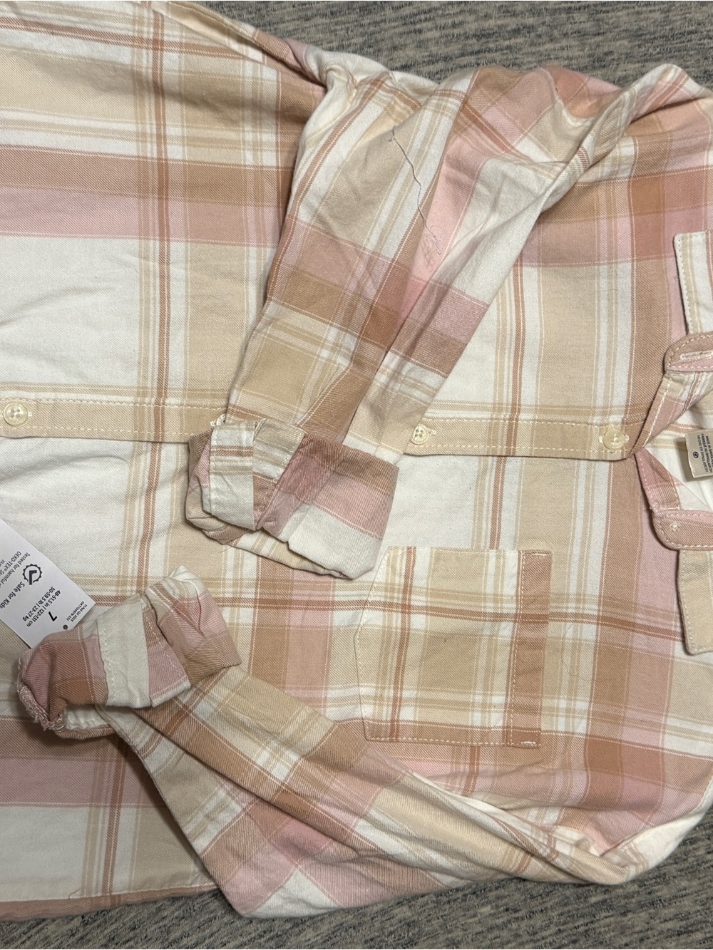 OshKosh B'gosh Pink and Cream Plaid Button-Down Shirt